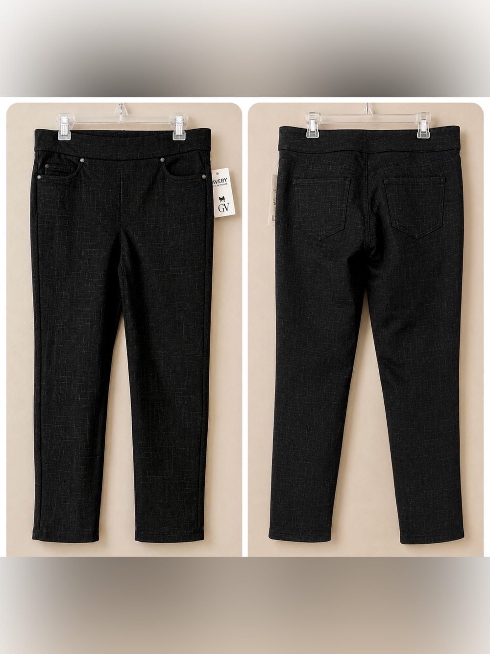 Gloria Vanderbilt Avery Straight-Leg Pull-On Pants in Charcoal Black - Picture 3 of 8